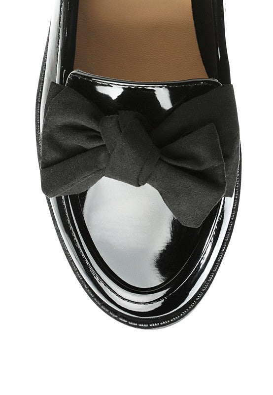 BOWBERRY BOW - TIE PATENT LOAFERS - Loving It Shop