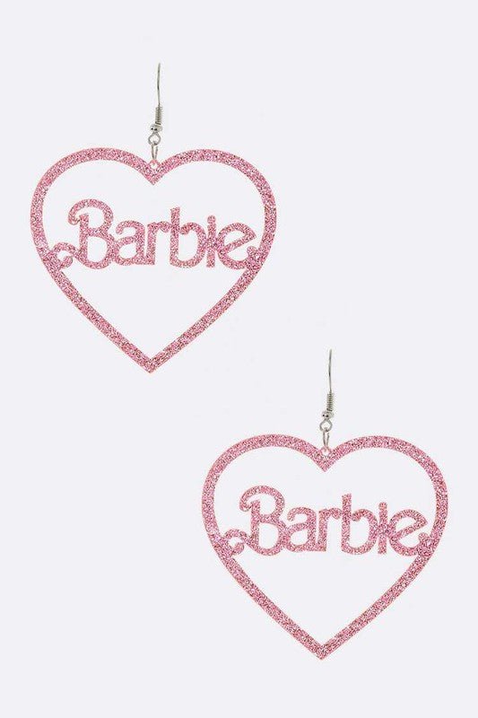 Cutout Barbie Glitter Earrings - Loving It Shop