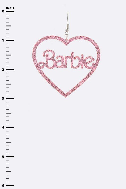 Cutout Barbie Glitter Earrings - Loving It Shop