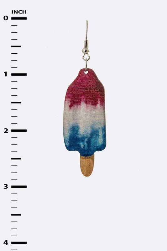 Red White Blue Popsicle Printed Earrings - Loving It Shop