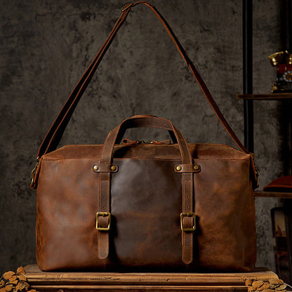 Genuine Leather Large-capacity Luggage Bag Men&