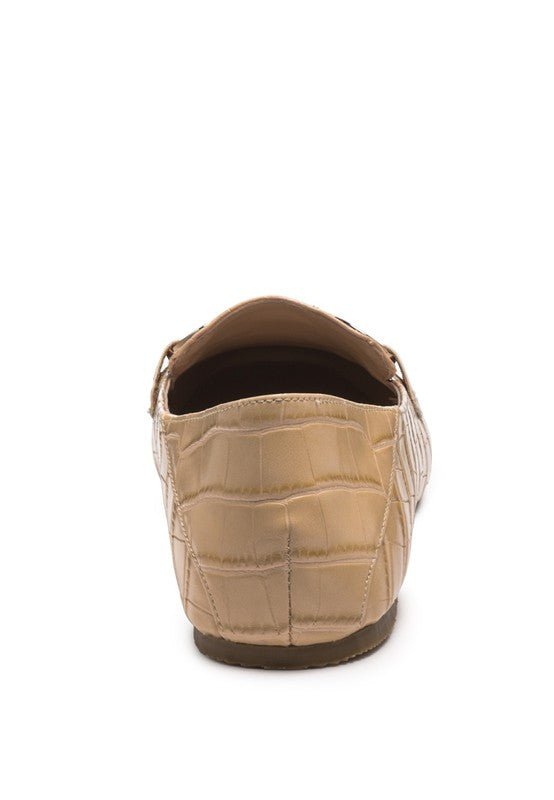 LONDON RAG CROC TEXTURED METAL SHOW DETAIL LOAFERS - Loving It Shop