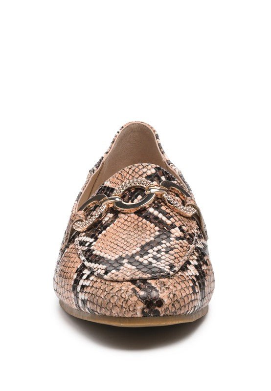 LONDON RAG CROC TEXTURED METAL SHOW DETAIL LOAFERS - Loving It Shop