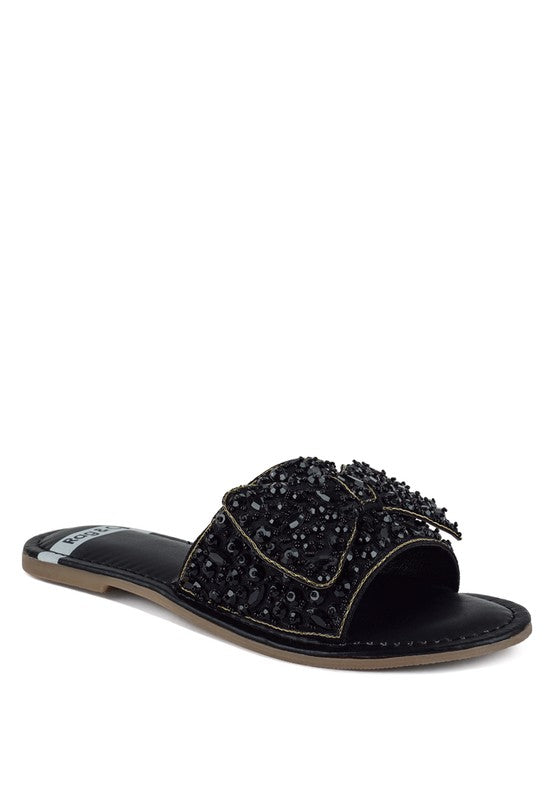 Pipa Big Bow Beaded Flats