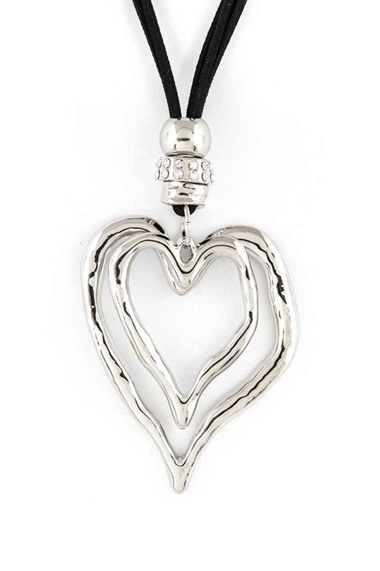 Layered Heart Hoop Necklace Set Stylish Pendant Jewelry
