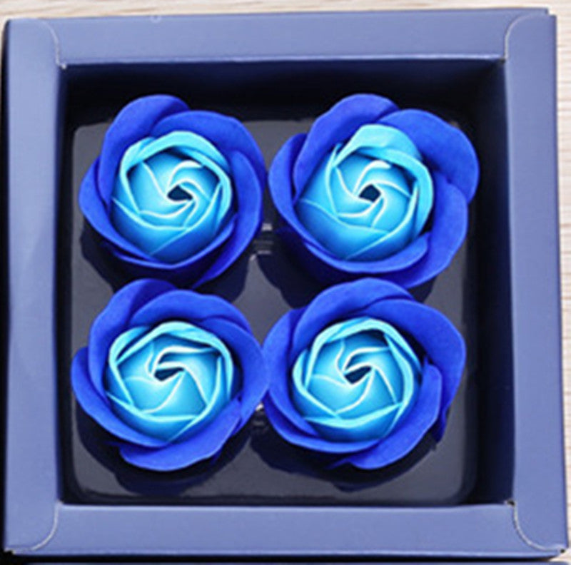 4 Rose Soap Flowers Gift Box For Valentine&