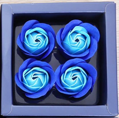 4 Rose Soap Flowers Gift Box For Valentine&