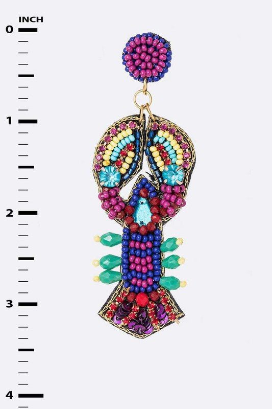 Mix Beads Crawfish Iconic Earrings - Loving It Shop