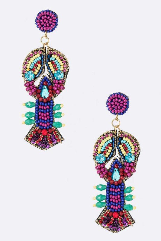 Mix Beads Crawfish Iconic Earrings - Loving It Shop