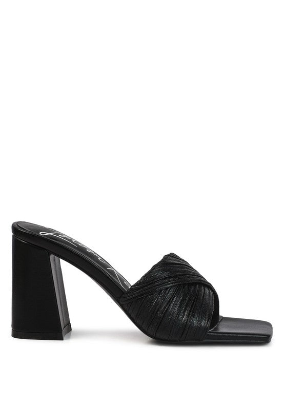 salty you crinkled high heeled block sandals - Loving It Shop