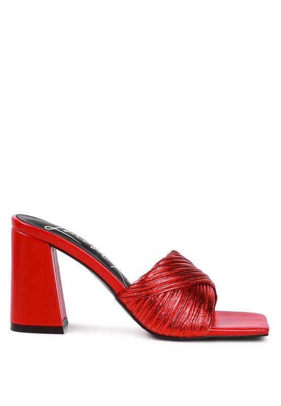 salty you crinkled high heeled block sandals - Loving It Shop