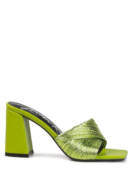 salty you crinkled high heeled block sandals - Loving It Shop