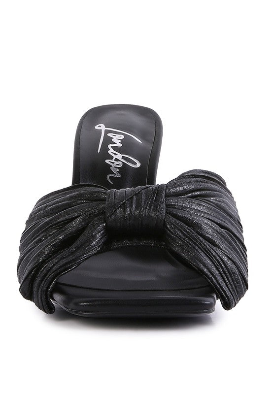 Wonderbuz High Heeled Bow Slider Sandals - Loving It Shop