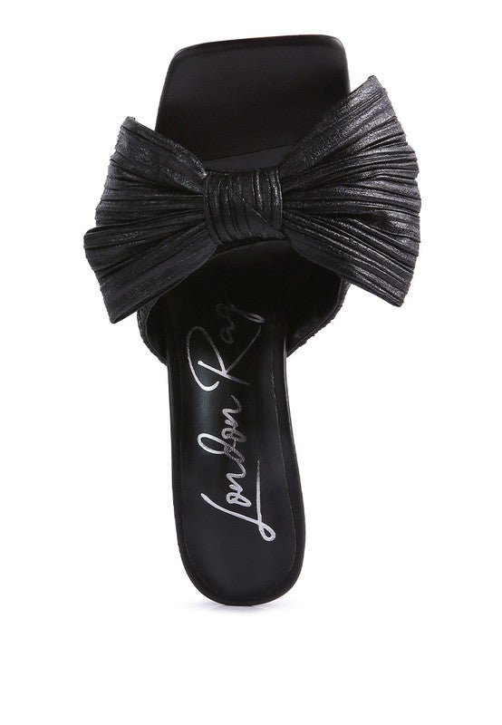 Wonderbuz High Heeled Bow Slider Sandals - Loving It Shop