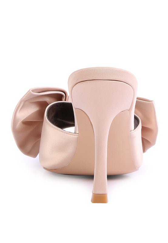Wonderbuz High Heeled Bow Slider Sandals - Loving It Shop