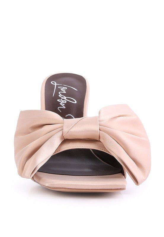 Wonderbuz High Heeled Bow Slider Sandals - Loving It Shop