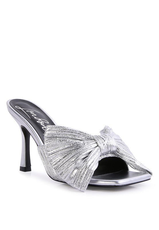 Wonderbuz High Heeled Bow Slider Sandals - Loving It Shop