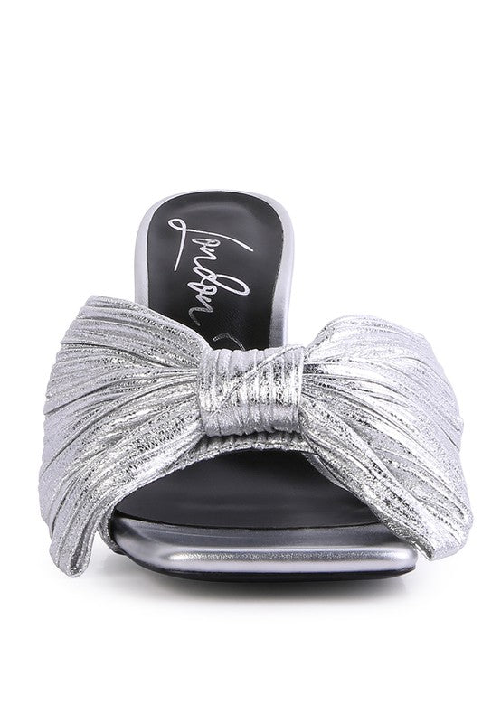 Wonderbuz High Heeled Bow Slider Sandals - Loving It Shop