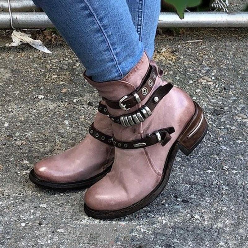 Low-heeled wedge heel round toe short-leg lace-up casual women&