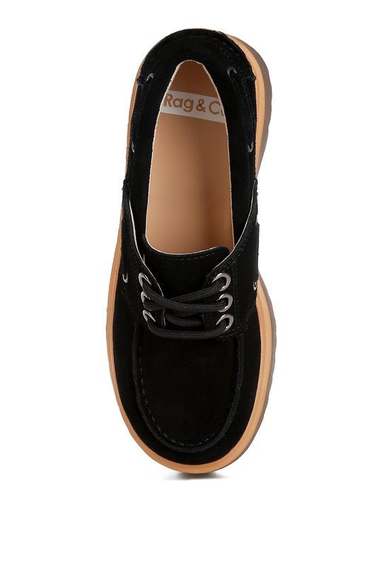 Cuckatoos Chunky Real Suede Leather Oxford Loafers - Loving It Shop