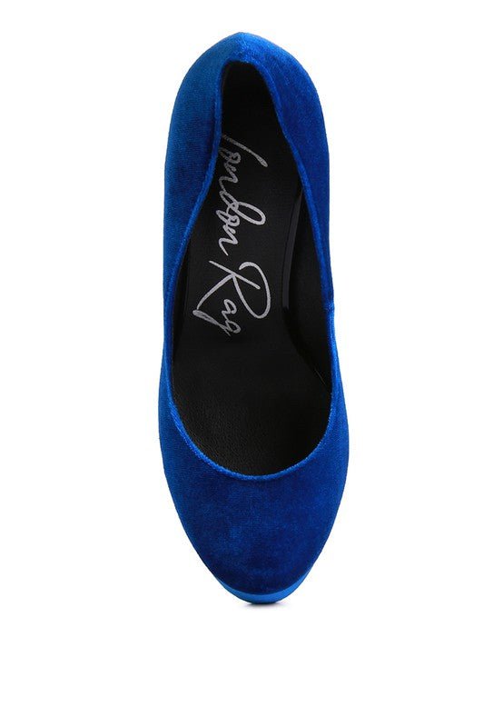 Old Novelty Platform Heel Velvet Pumps - Loving It Shop
