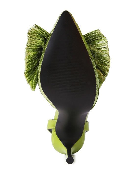 Kiki High Heeled Bow Slingback Sandals - Loving It Shop