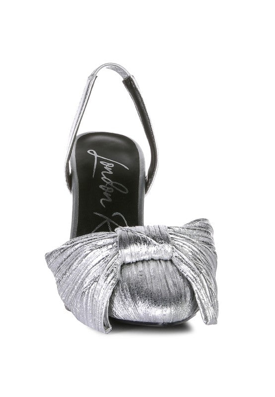 Kiki High Heeled Bow Slingback Sandals - Loving It Shop