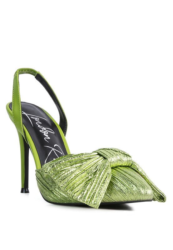 Kiki High Heeled Bow Slingback Sandals - Loving It Shop