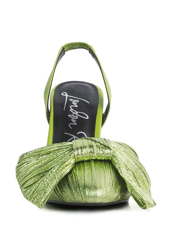 Kiki High Heeled Bow Slingback Sandals - Loving It Shop