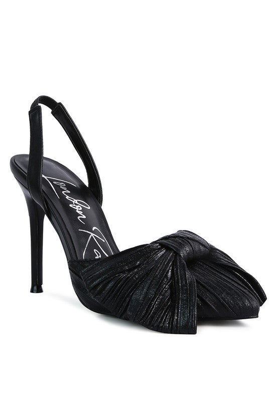 Kiki High Heeled Bow Slingback Sandals - Loving It Shop