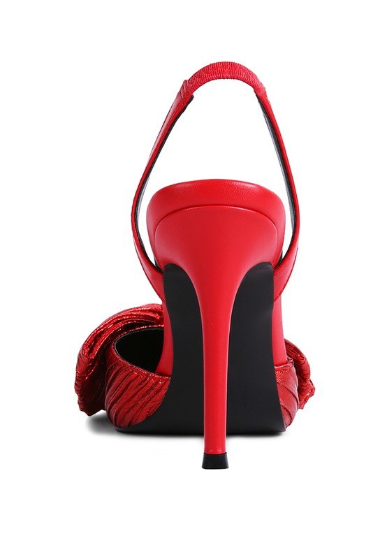 Kiki High Heeled Bow Slingback Sandals - Loving It Shop