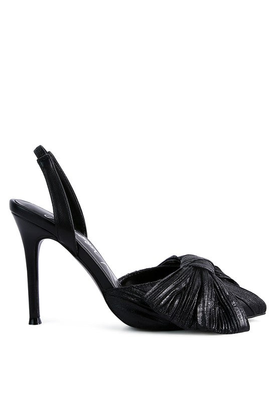 Kiki High Heeled Bow Slingback Sandals - Loving It Shop