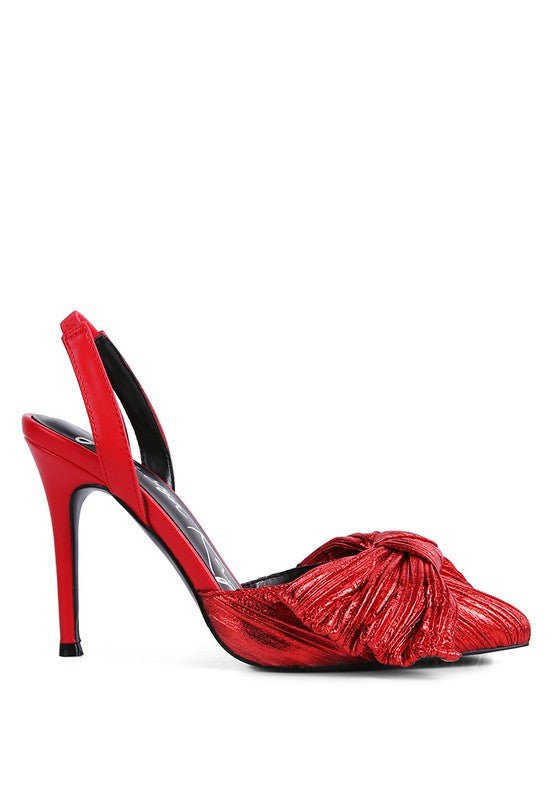 Kiki High Heeled Bow Slingback Sandals - Loving It Shop