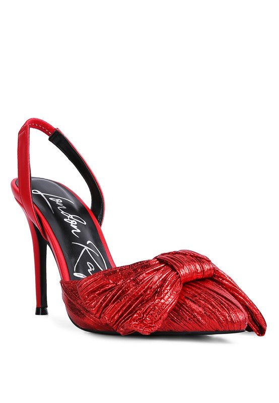 Kiki High Heeled Bow Slingback Sandals - Loving It Shop