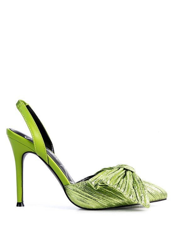 Kiki High Heeled Bow Slingback Sandals - Loving It Shop