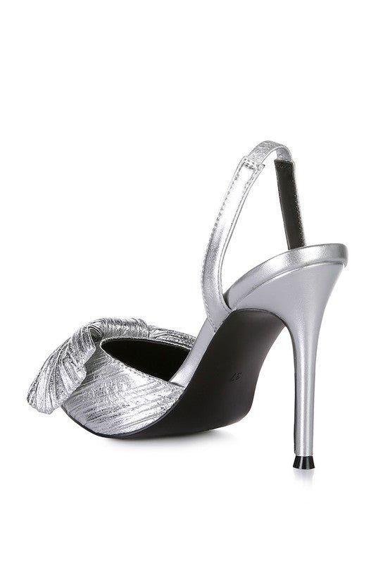 Kiki High Heeled Bow Slingback Sandals - Loving It Shop