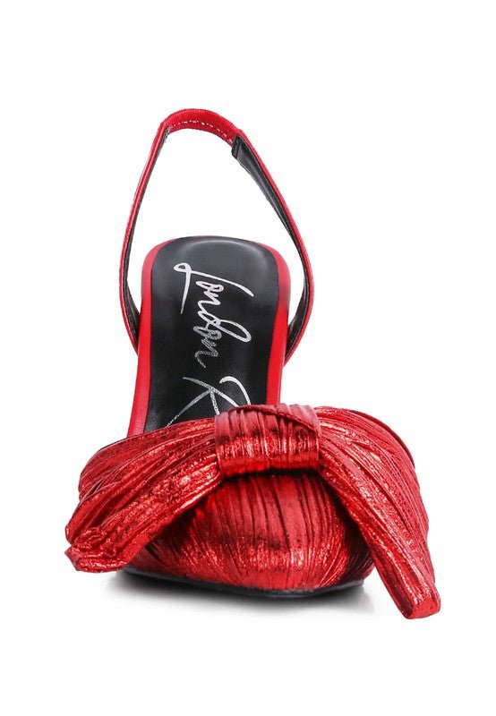 Kiki High Heeled Bow Slingback Sandals - Loving It Shop