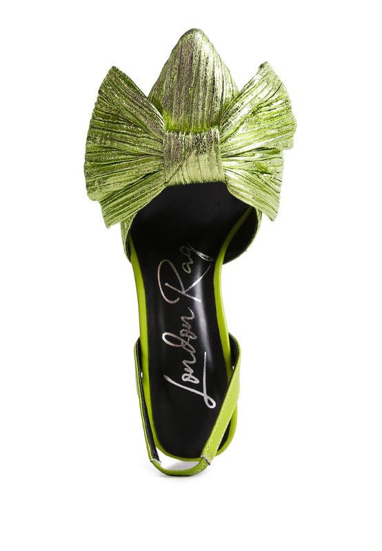 Kiki High Heeled Bow Slingback Sandals - Loving It Shop