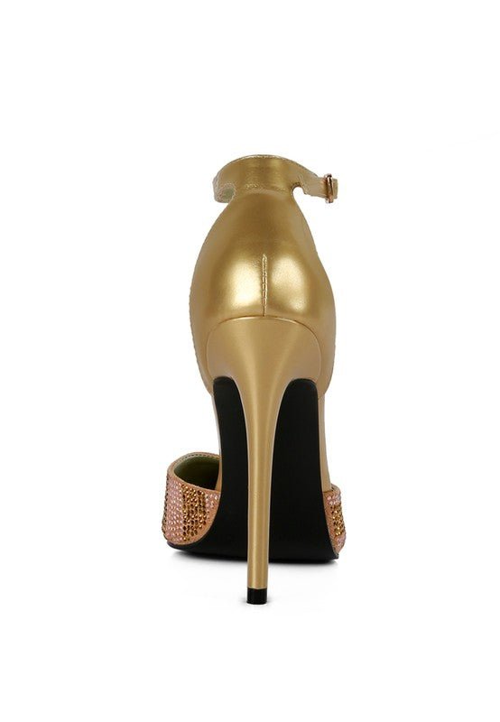 NOBLES High Heeled Patent Diamante Sandals - Loving It Shop