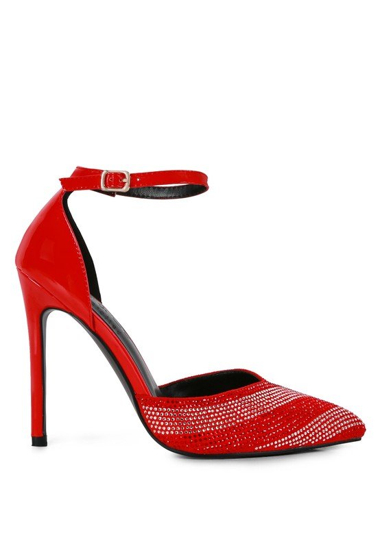 NOBLES High Heeled Patent Diamante Sandals - Loving It Shop