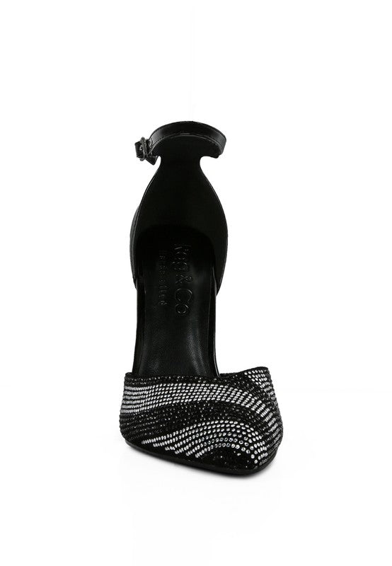 NOBLES High Heeled Patent Diamante Sandals - Loving It Shop