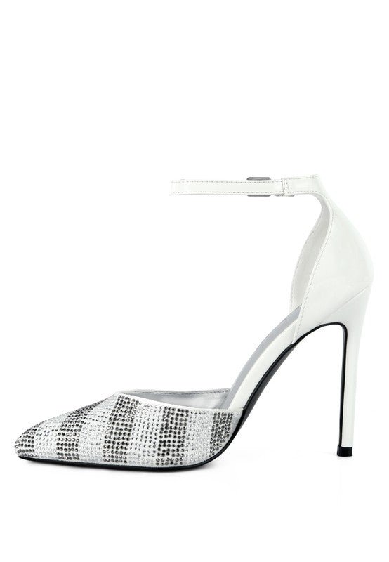 NOBLES High Heeled Patent Diamante Sandals - Loving It Shop