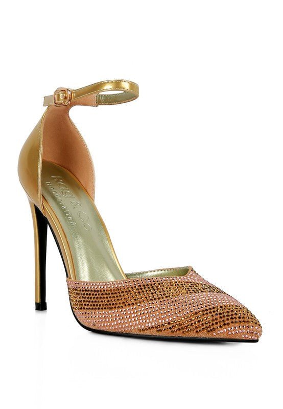 NOBLES High Heeled Patent Diamante Sandals - Loving It Shop