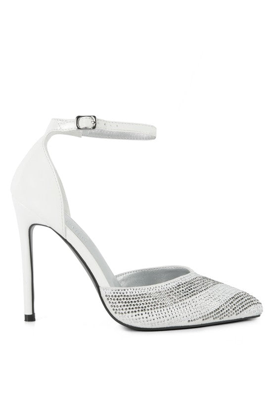NOBLES High Heeled Patent Diamante Sandals - Loving It Shop
