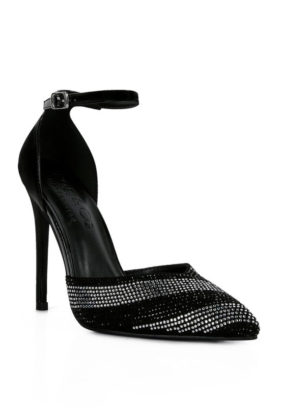 NOBLES High Heeled Patent Diamante Sandals - Loving It Shop
