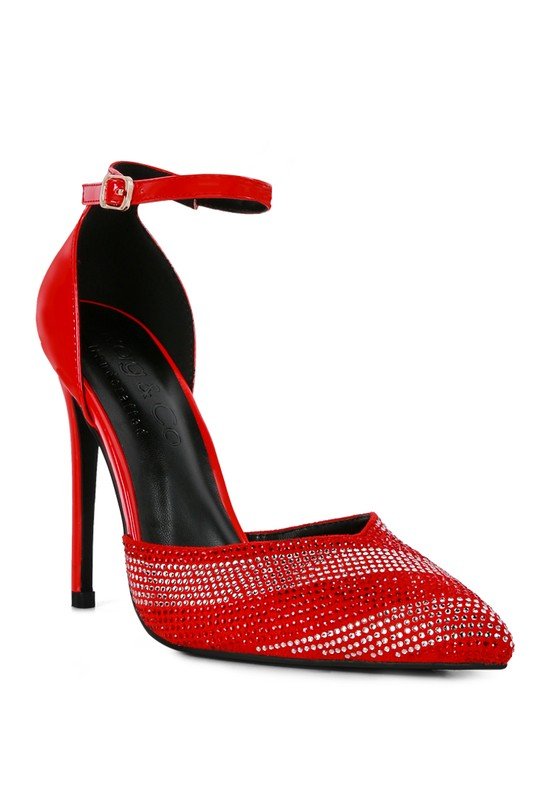 NOBLES High Heeled Patent Diamante Sandals - Loving It Shop