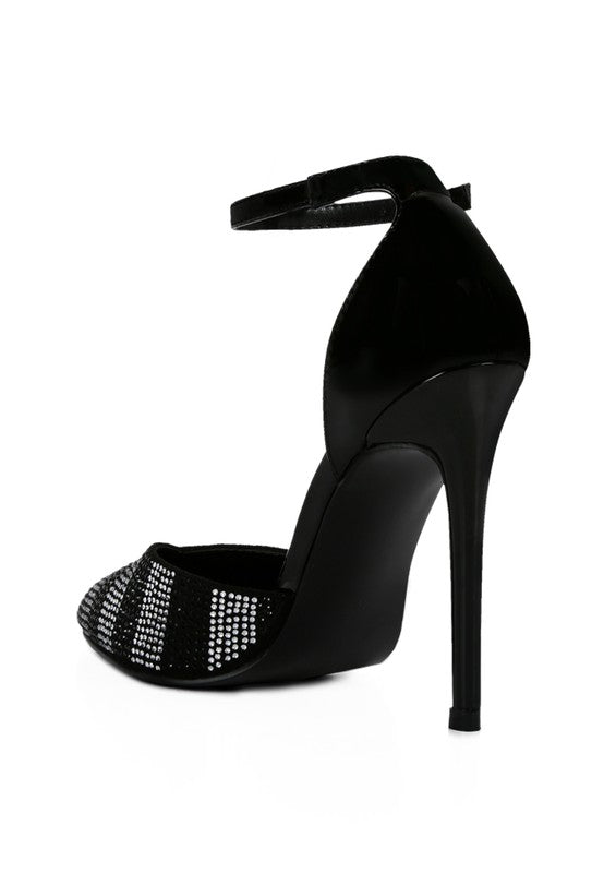 NOBLES High Heeled Patent Diamante Sandals - Loving It Shop