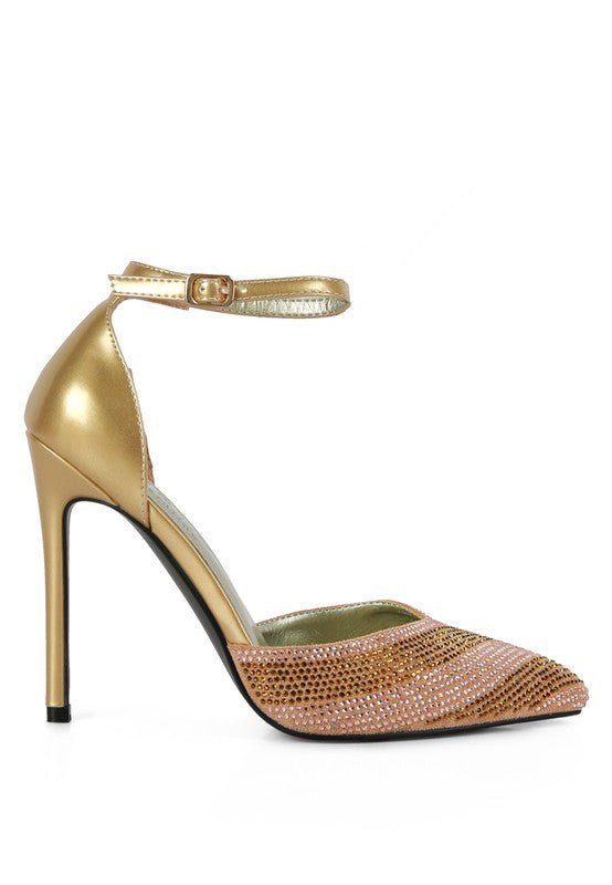 NOBLES High Heeled Patent Diamante Sandals - Loving It Shop