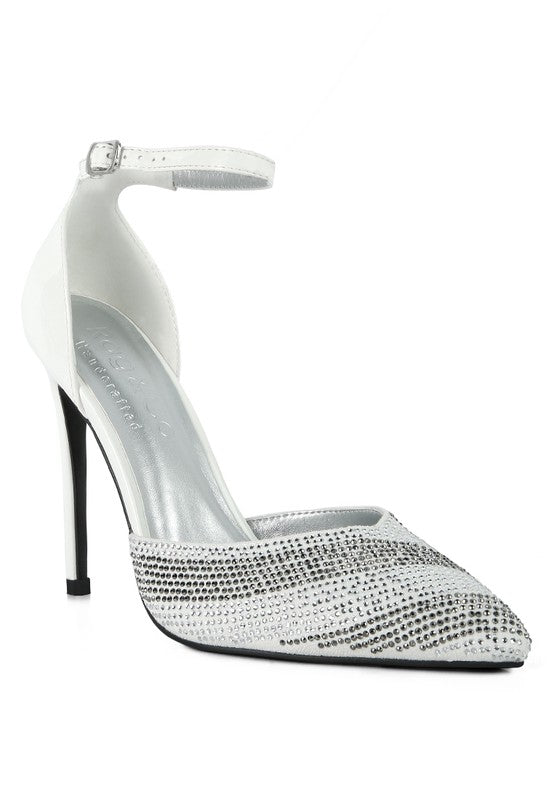 NOBLES High Heeled Patent Diamante Sandals - Loving It Shop