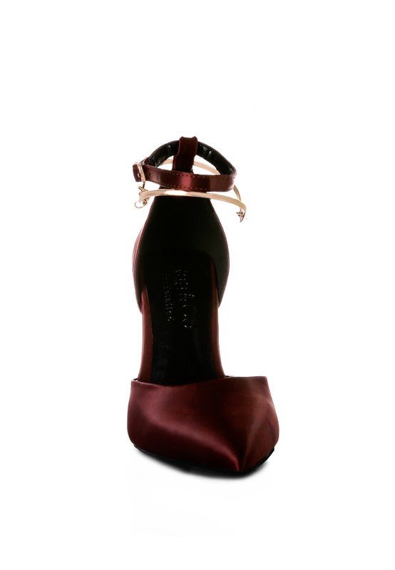 HOBNOB Satin High Heeled Anklet Sandals - Loving It Shop